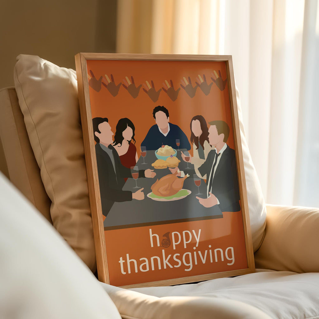 How I Met Your Mother Thanksgiving Poster - Slapsgiving Episode Print, Comedy TV Decor, HIMYM Fan Gift
