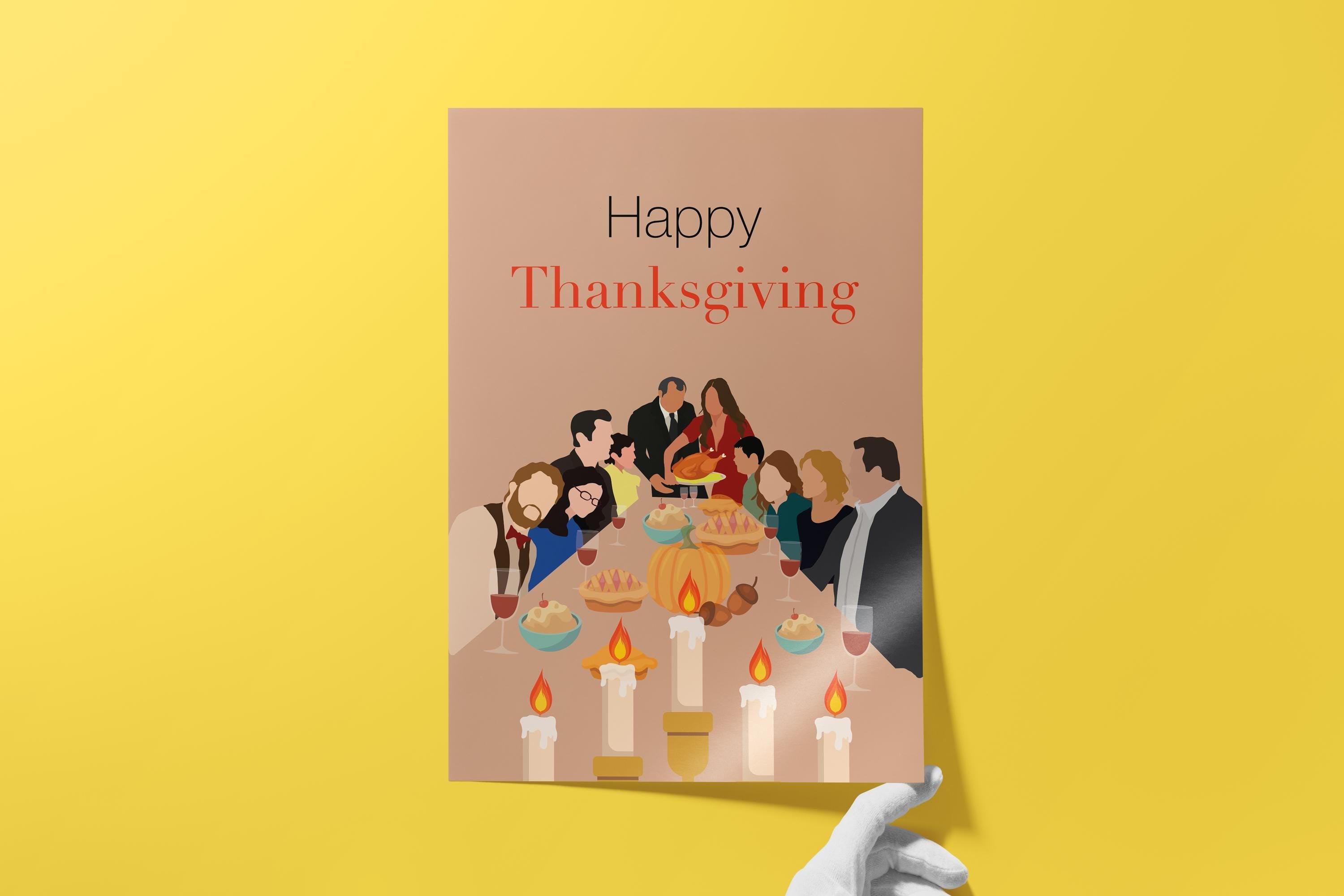 Modern Family Thanksgiving Poster - Family Comedy TV Print, Turkey Dinner Decor, TV Show Fan Gift Idea