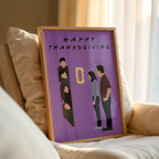 Friends Thanksgiving TV Show Poster - Cult Sitcom Art Print, Purple Door Decor, 90s Comedy Fan Gift