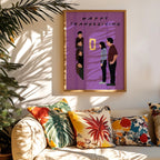Friends Thanksgiving TV Show Poster - Cult Sitcom Art Print, Purple Door Decor, 90s Comedy Fan Gift