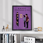 Friends Thanksgiving TV Show Poster - Cult Sitcom Art Print, Purple Door Decor, 90s Comedy Fan Gift