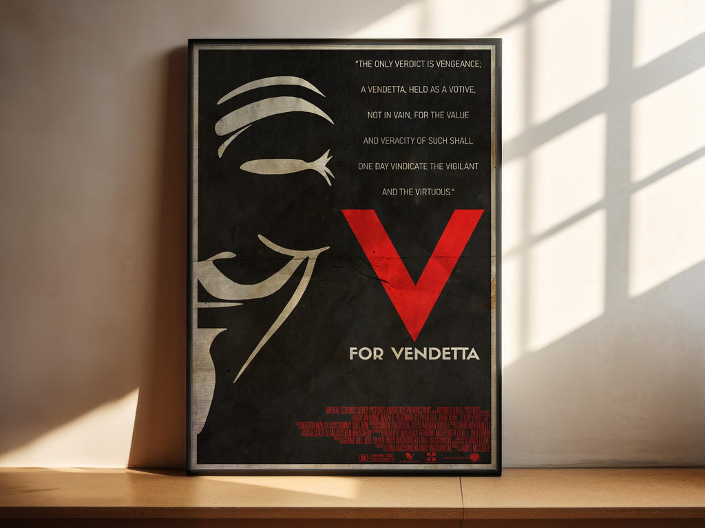 V for Vendetta Cult Movie Poster - Guy Fawkes Mask Print, Dystopian Decor, Fan Gift Idea