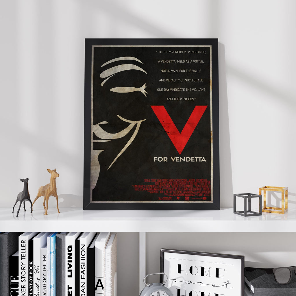 V for Vendetta Cult Movie Poster - Guy Fawkes Mask Print, Dystopian Decor, Fan Gift Idea