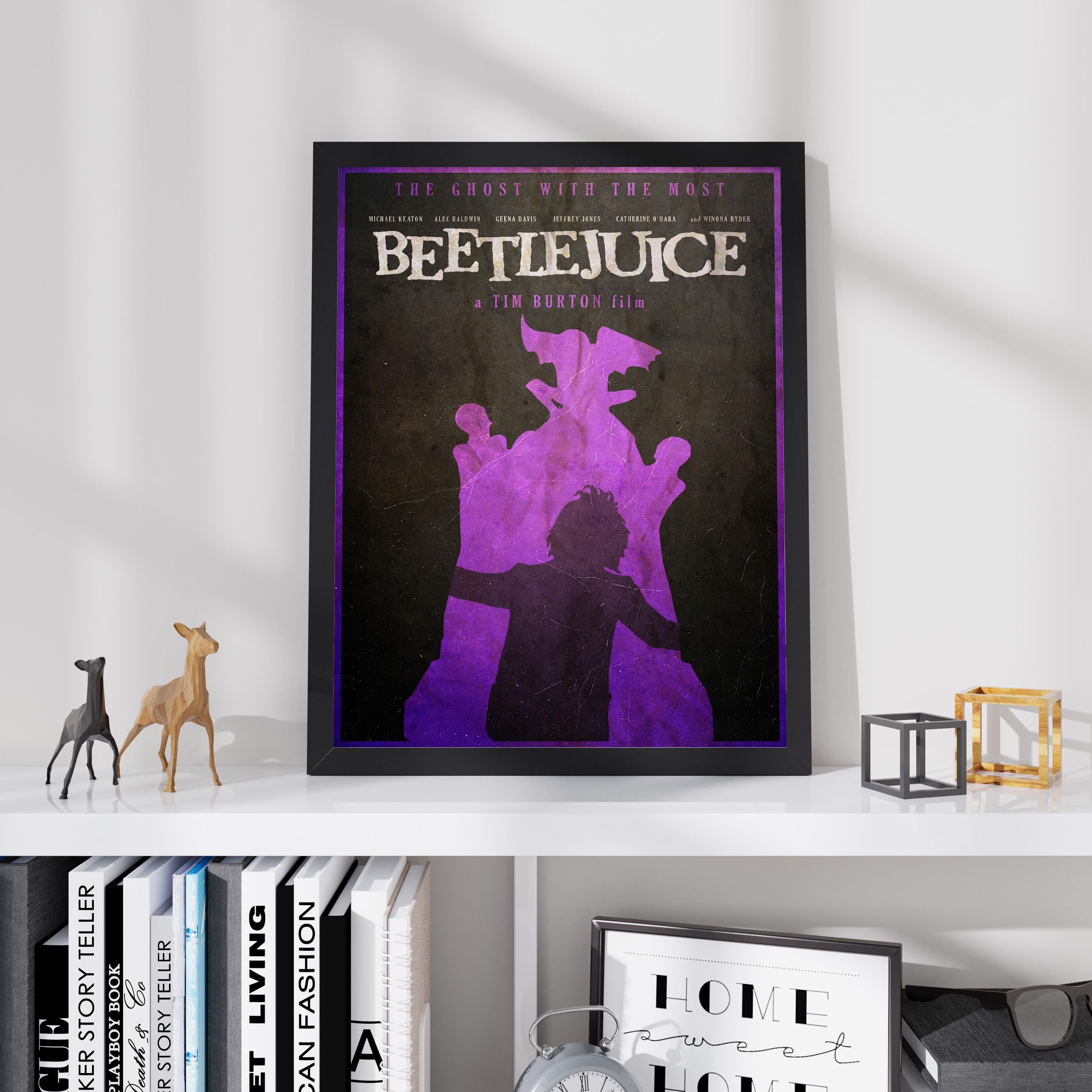 Beetlejuice Movie Poster - Tim Burton Art Print, 80s Horror Comedy Decor, Goth Gift Idea