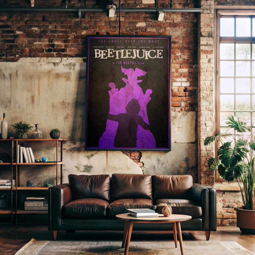 Beetlejuice Movie Poster - Tim Burton Art Print, 80s Horror Comedy Decor, Goth Gift Idea