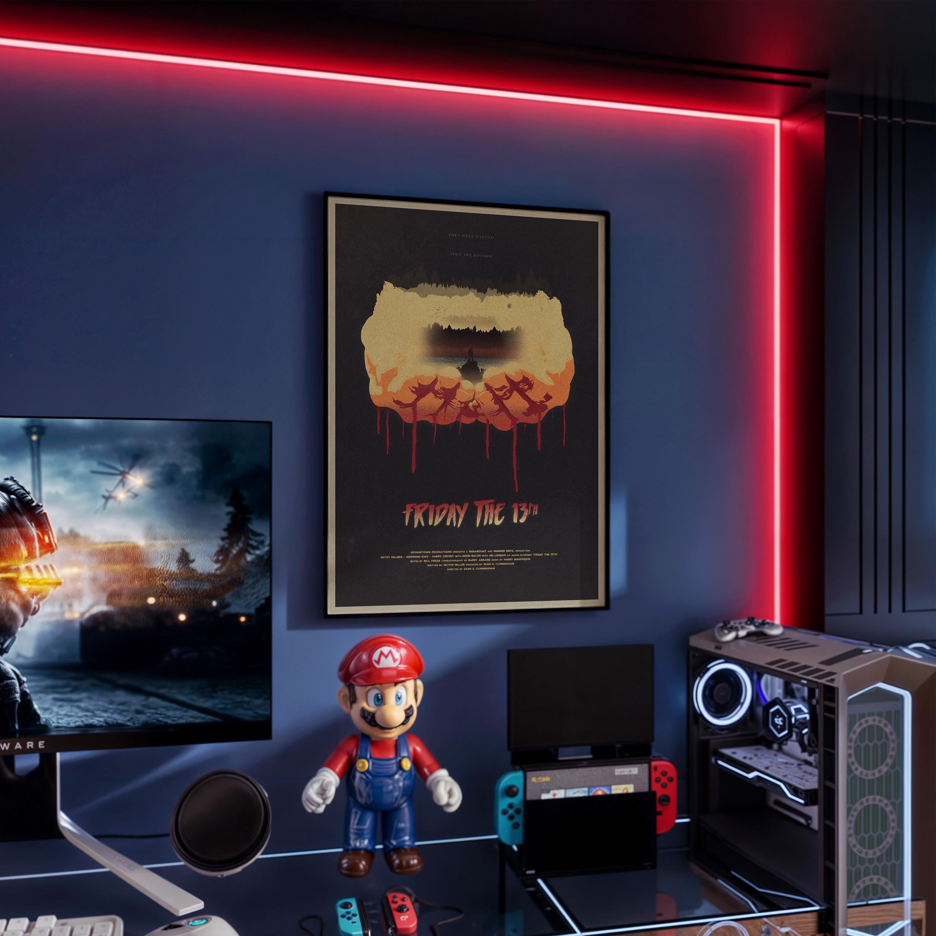 Friday the 13th Horror Movie Poster - Jason Voorhees Slasher Print, 80s Cinema Decor, Cult Fan Gift