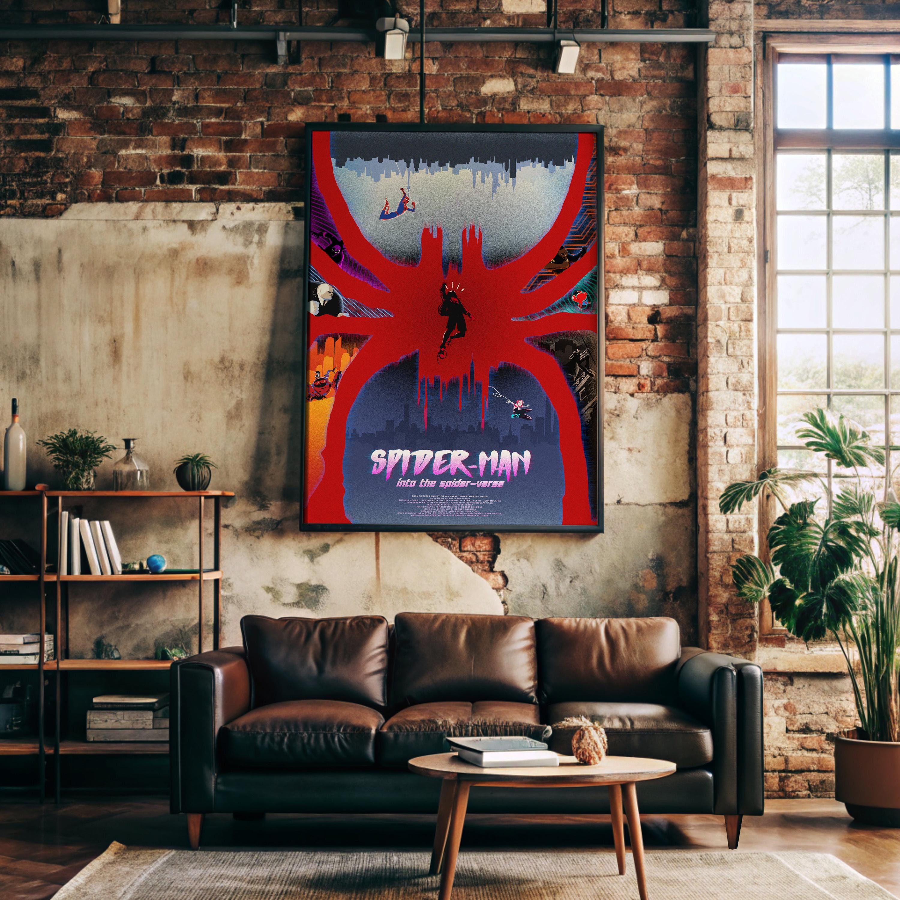 Spider-Man Into The Spider-Verse Poster - Animation Movie Print, Marvel Superhero Decor, Miles Morales Gift