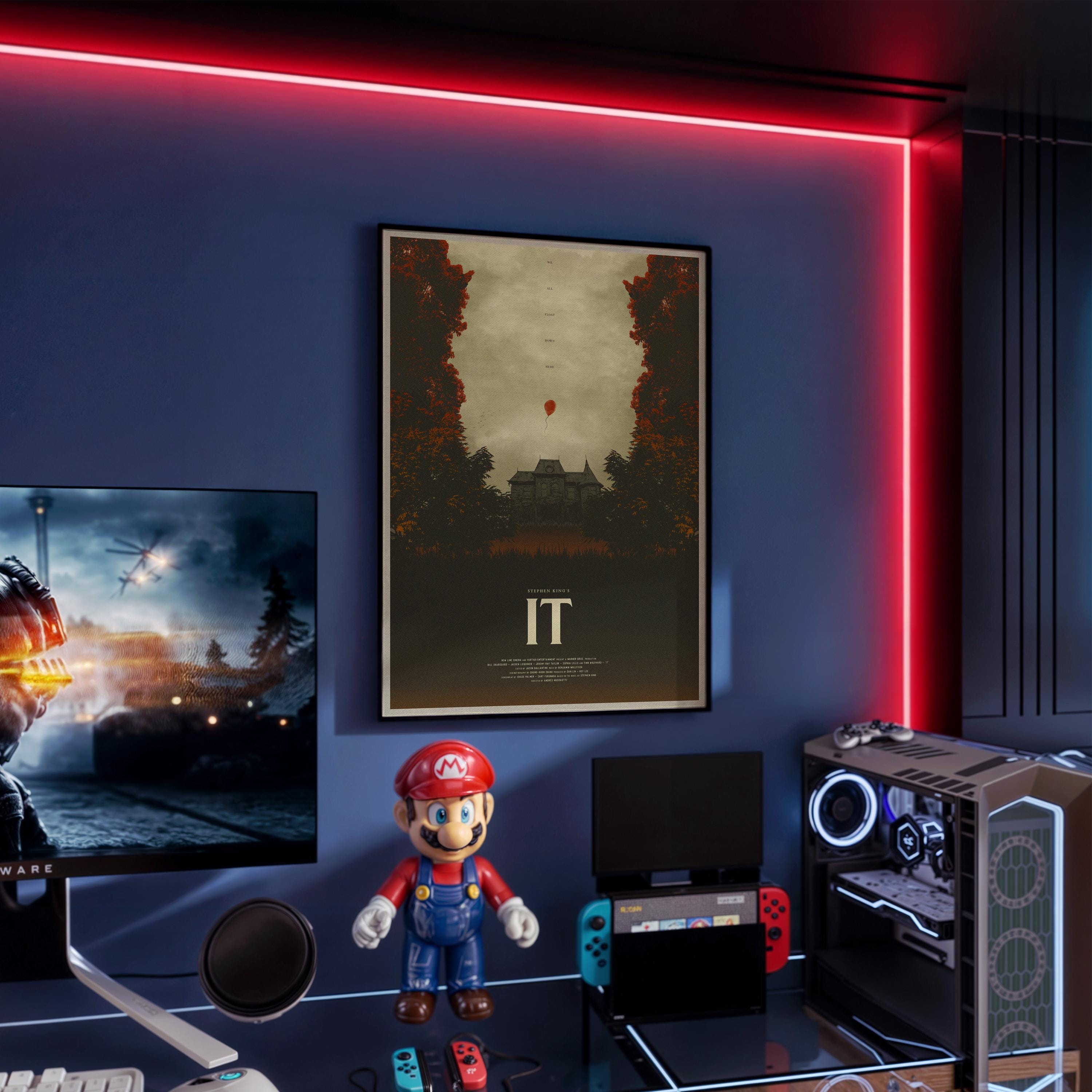 IT Movie Horror Poster - Pennywise the Clown Print, Stephen King Decor, Terror Fan Gift Idea