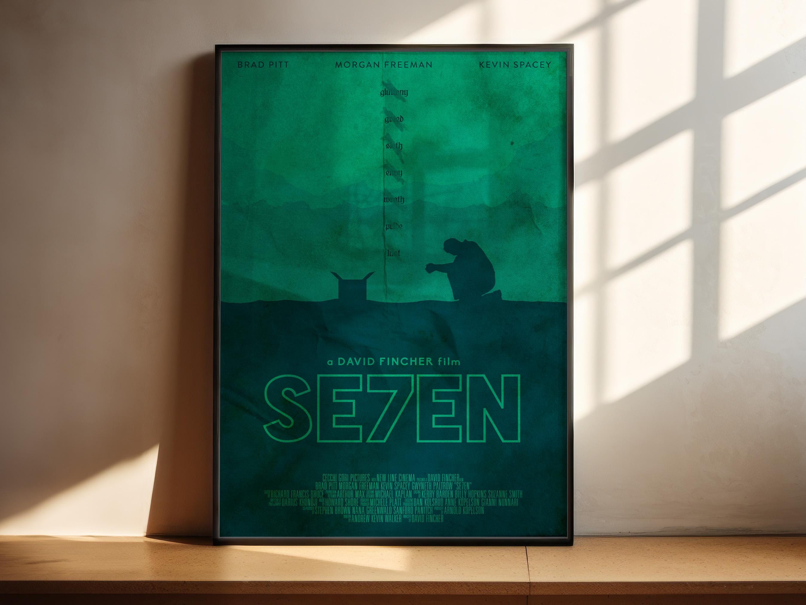 Se7en Movie Thriller Poster - Seven Deadly Sins Print, Cult Cinema Wall Decor, David Fincher Fan Gift