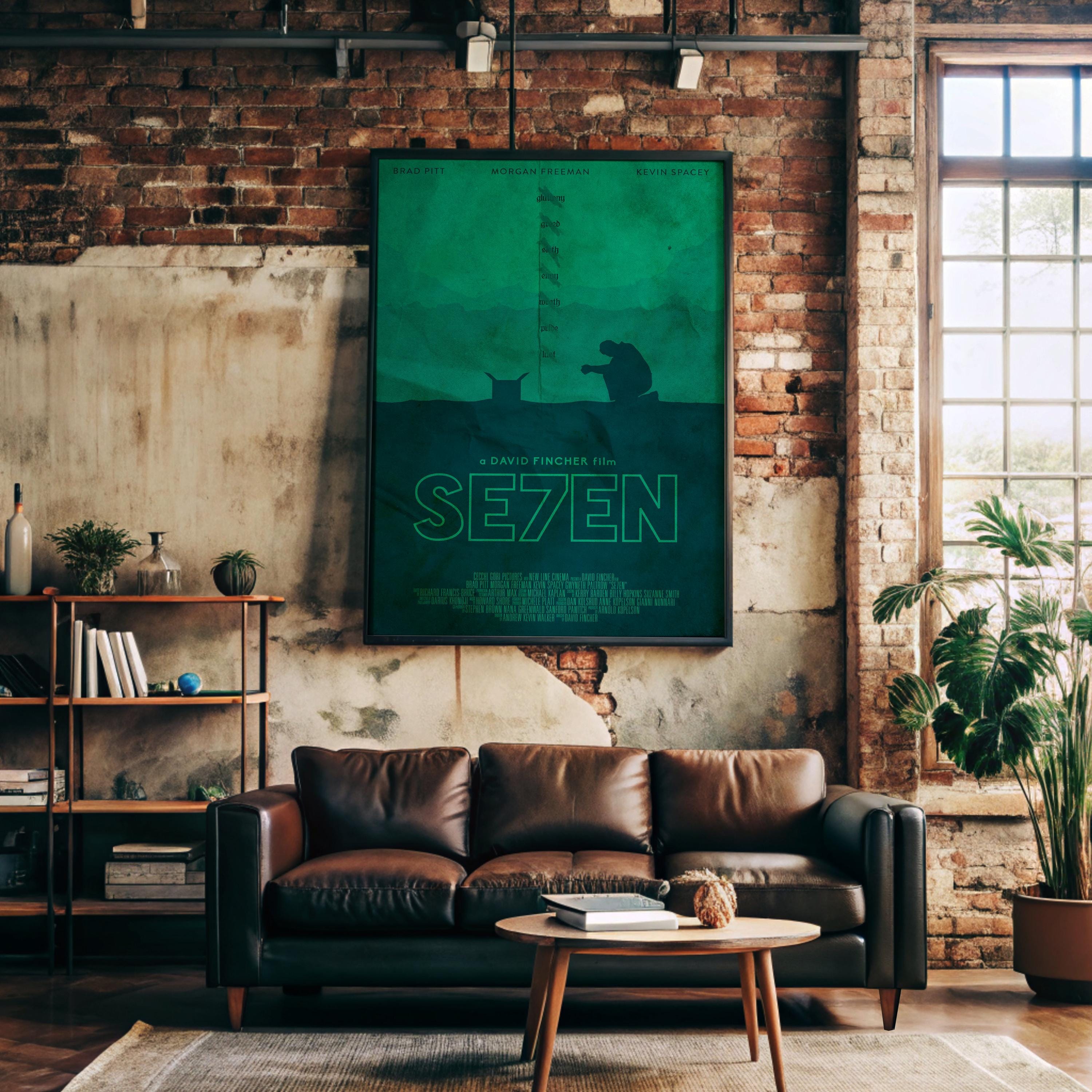 Se7en Movie Thriller Poster - Seven Deadly Sins Print, Cult Cinema Wall Decor, David Fincher Fan Gift