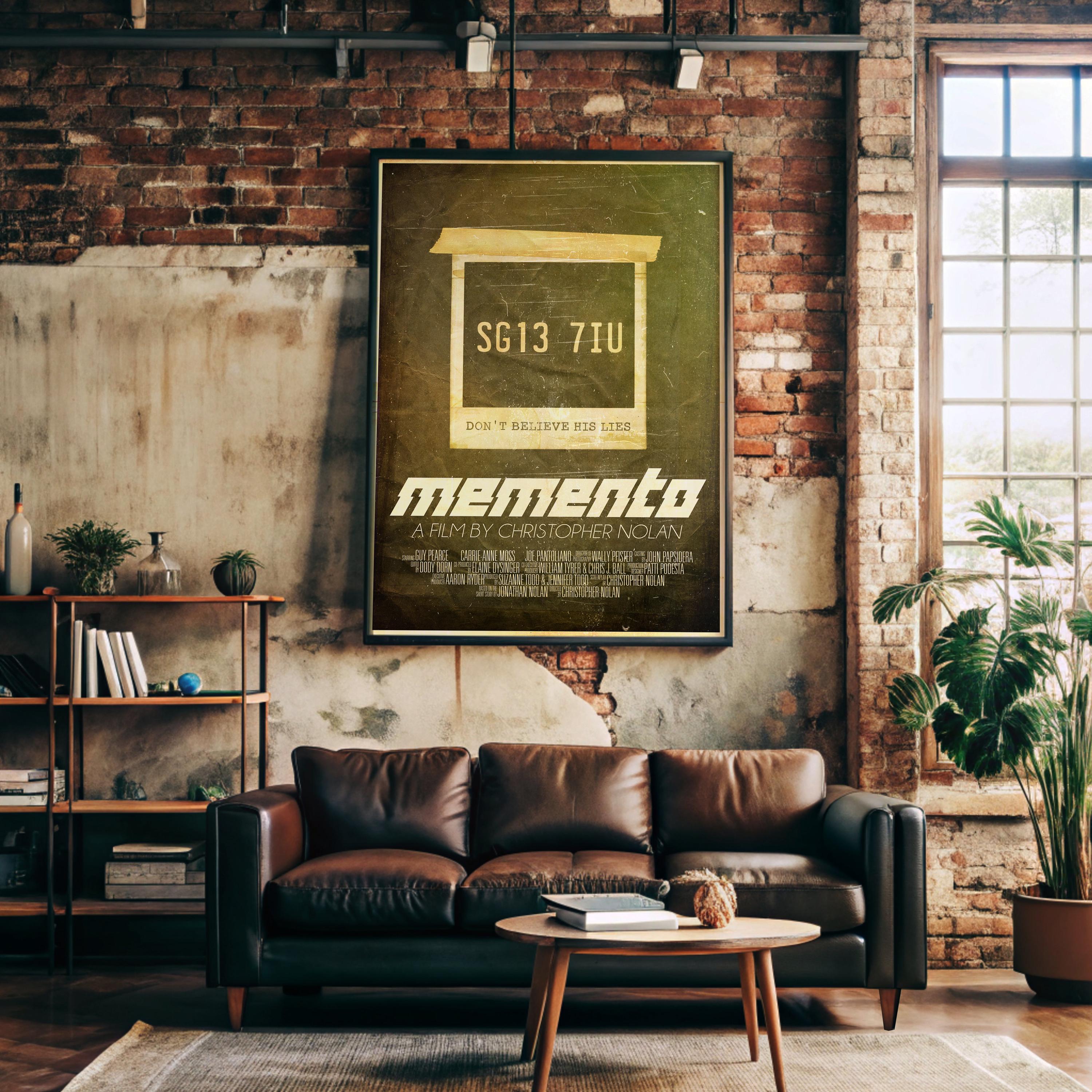 Memento Movie Thriller Poster - Christopher Nolan Puzzle Print, Indie Cinema Decor, Suspense Fan Gift Idea