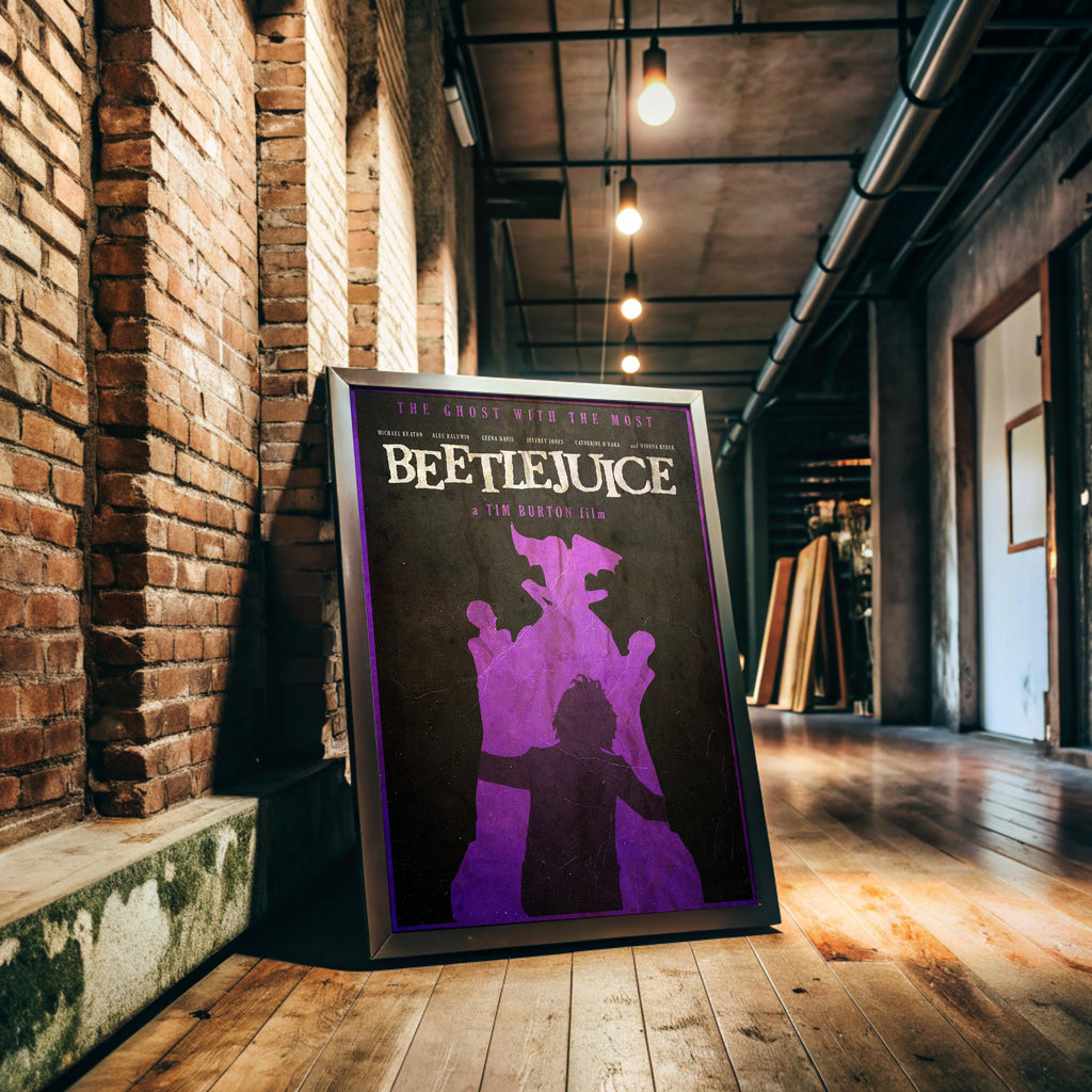 Beetlejuice Movie Poster - Tim Burton Art Print, 80s Horror Comedy Decor, Goth Gift Idea