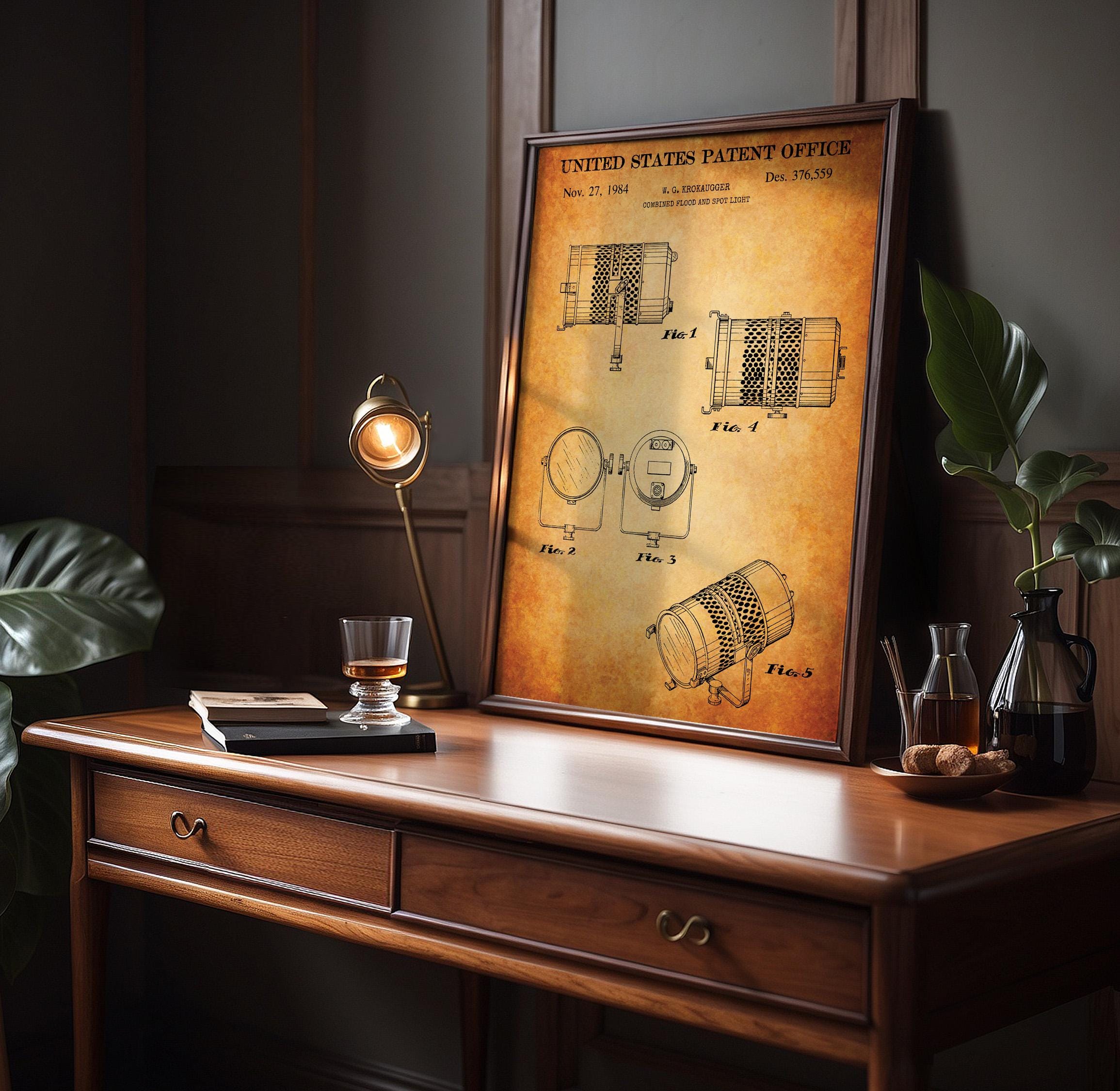 Flood and Spot Stage Light Patent Print - Vintage Technical Drawing, Theater Decor, Design Gift Idea (USD276559)