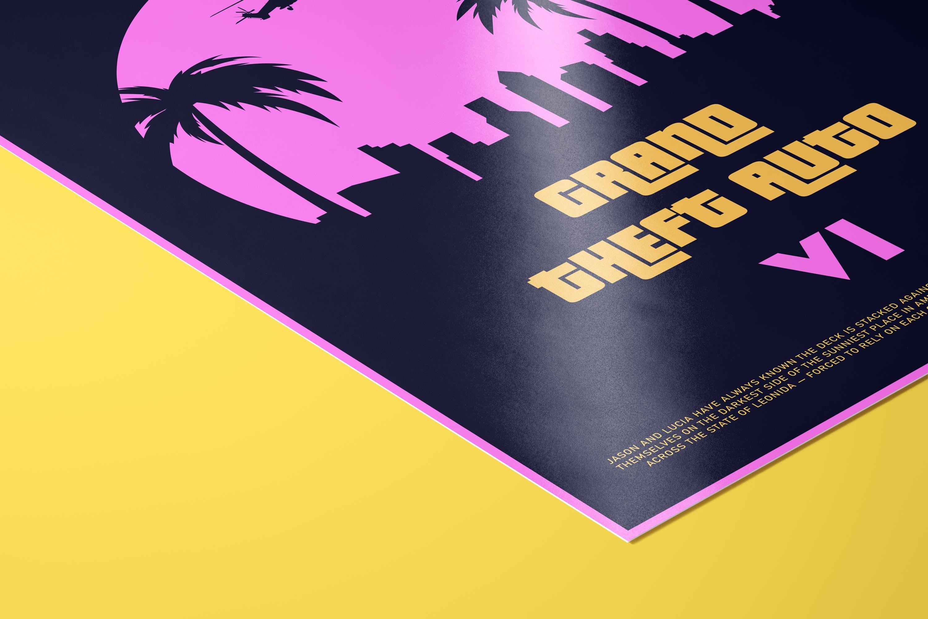 GTA 6 Poster - Grand Theft Auto Art Print, Open World Game Decor, Action Gaming Poster, Gift for Gamer Setup