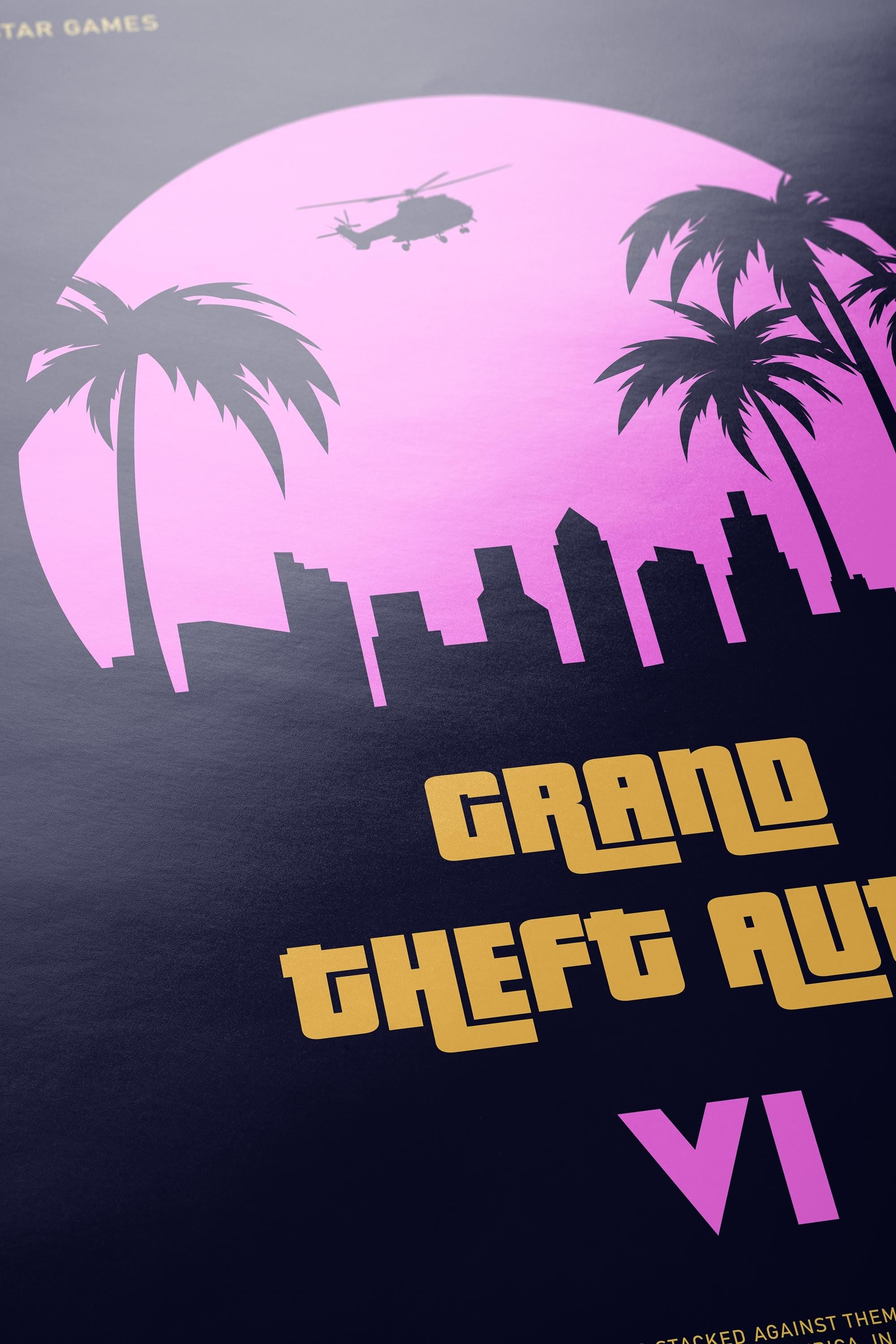 GTA 6 Poster - Grand Theft Auto Art Print, Open World Game Decor, Action Gaming Poster, Gift for Gamer Setup