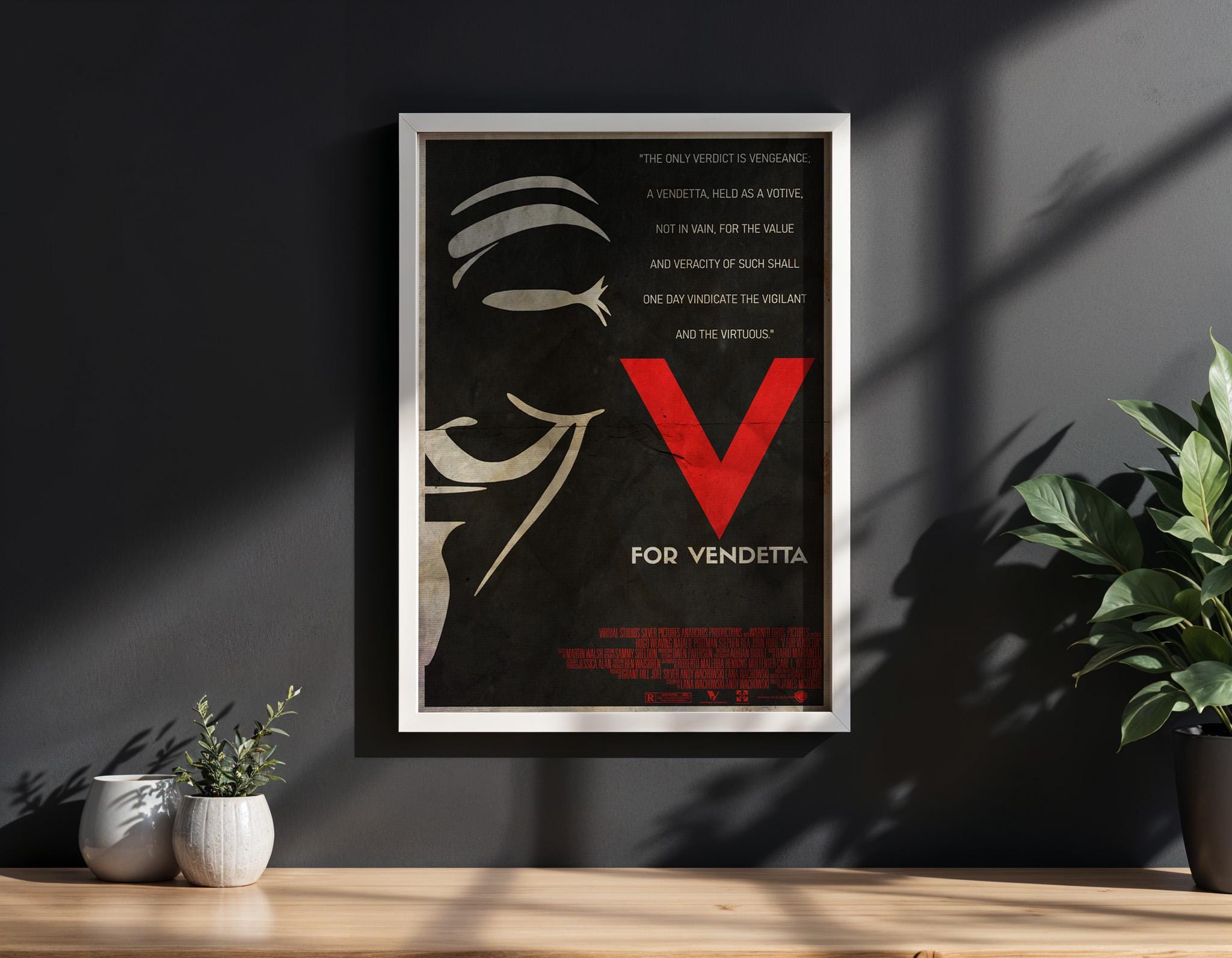 V for Vendetta Cult Movie Poster - Guy Fawkes Mask Print, Dystopian Decor, Fan Gift Idea