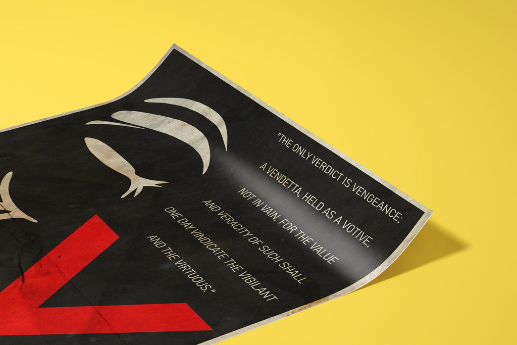 V for Vendetta Cult Movie Poster - Guy Fawkes Mask Print, Dystopian Decor, Fan Gift Idea