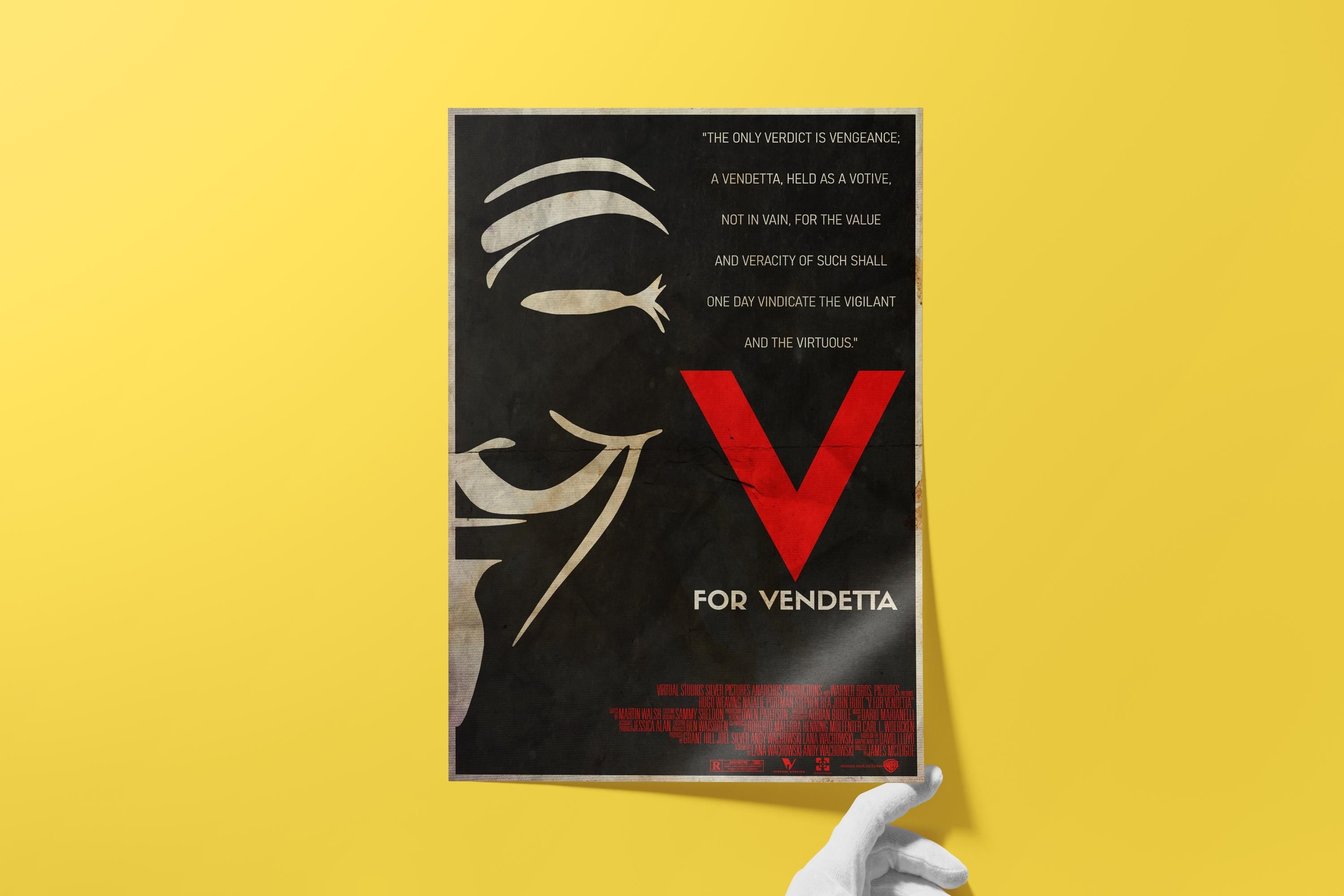 V for Vendetta Cult Movie Poster - Guy Fawkes Mask Print, Dystopian Decor, Fan Gift Idea