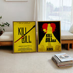 Kill Bill Vol 1 & 2 Movie Poster Set - Complete Tarantino Saga Print, Action Revenge Film Decor, Cult Fan Gift