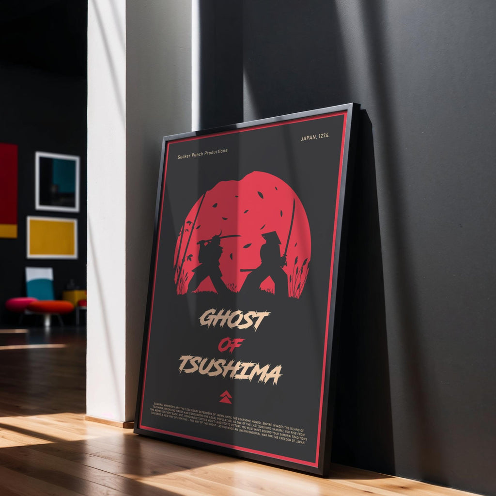 Ghost of Tsushima Poster - Samurai Action Game Art Print, Epic Gamer Wall Decor, Gift Idea for Video Game Fans