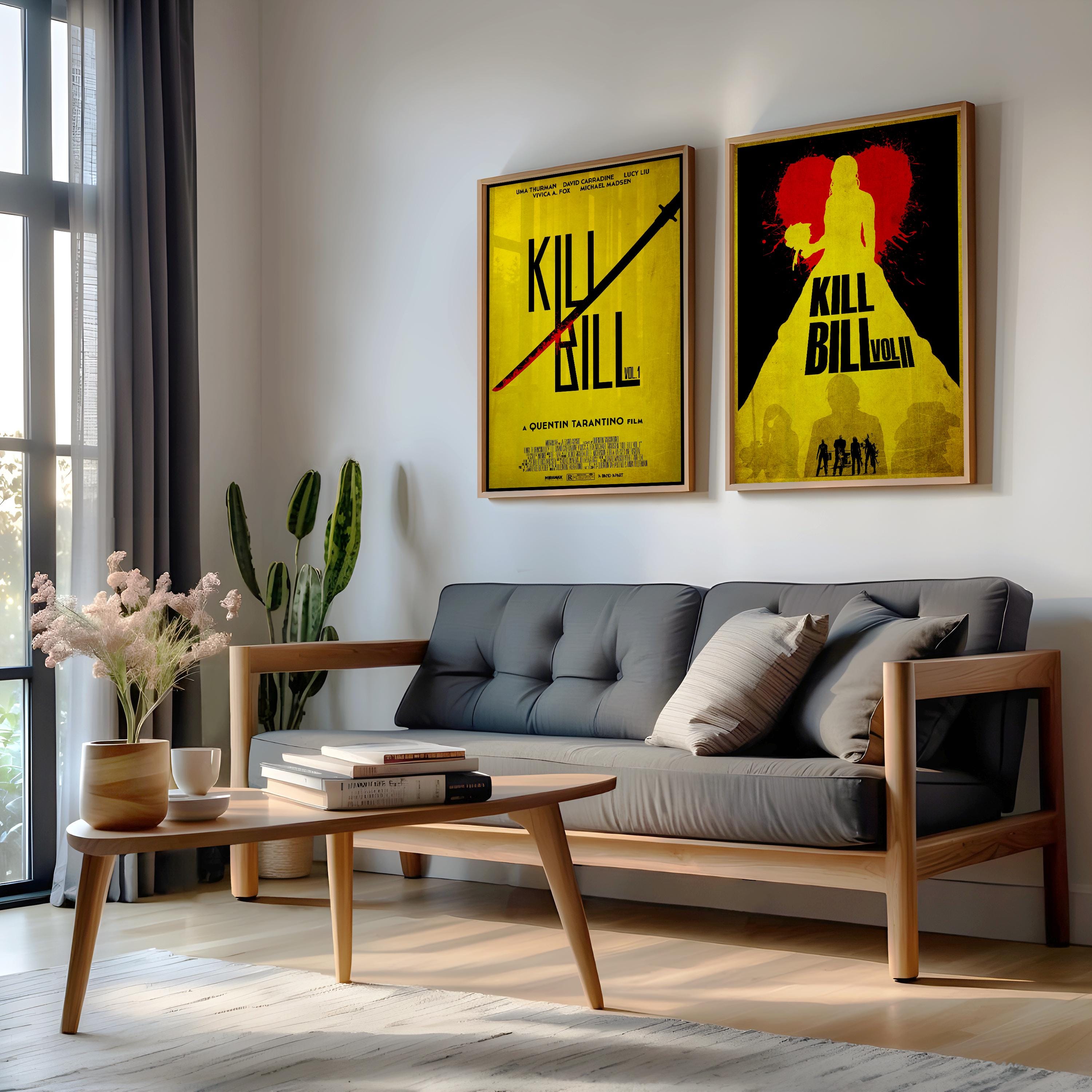 Kill Bill Vol 1 & 2 Movie Poster Set - Complete Tarantino Saga Print, Action Revenge Film Decor, Cult Fan Gift