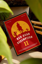 Red Dead Redemption 2 Poster - Western Video Game Print, Rockstar Gamer Decor, Gift for Cowboy Gaming Room