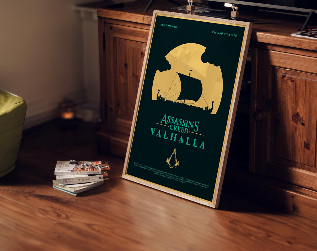 Assassin’s Creed Valhalla Poster - Viking Video Game Art Print, Epic Gamer Wall Decor, Gift Idea for AC Saga Fans