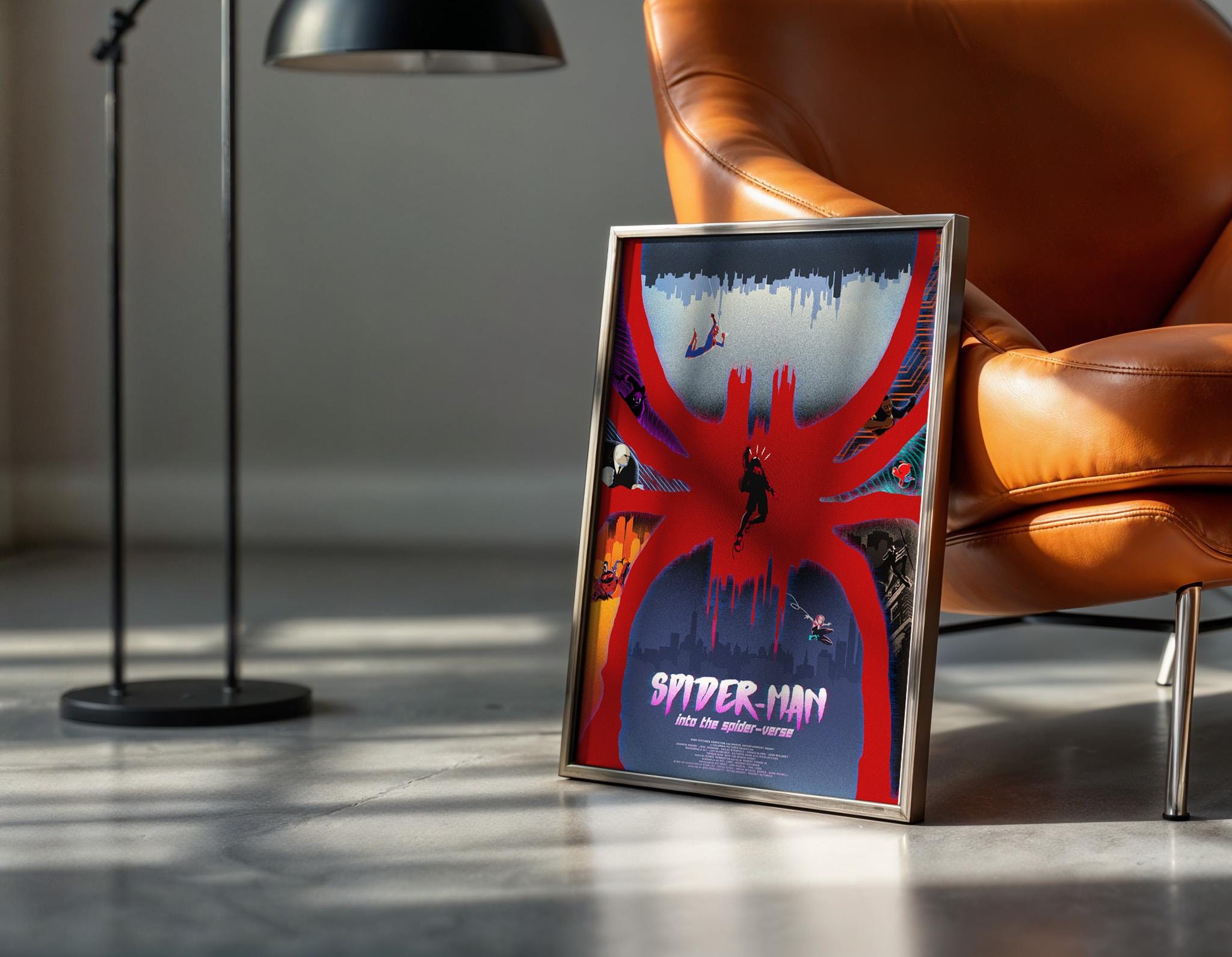 Spider-Man Into The Spider-Verse Poster - Animation Movie Print, Marvel Superhero Decor, Miles Morales Gift
