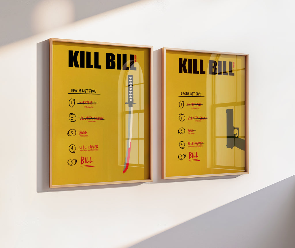 Kill Bill Vol 1 and 2 Minimalist Movie Poster Set [AMV]