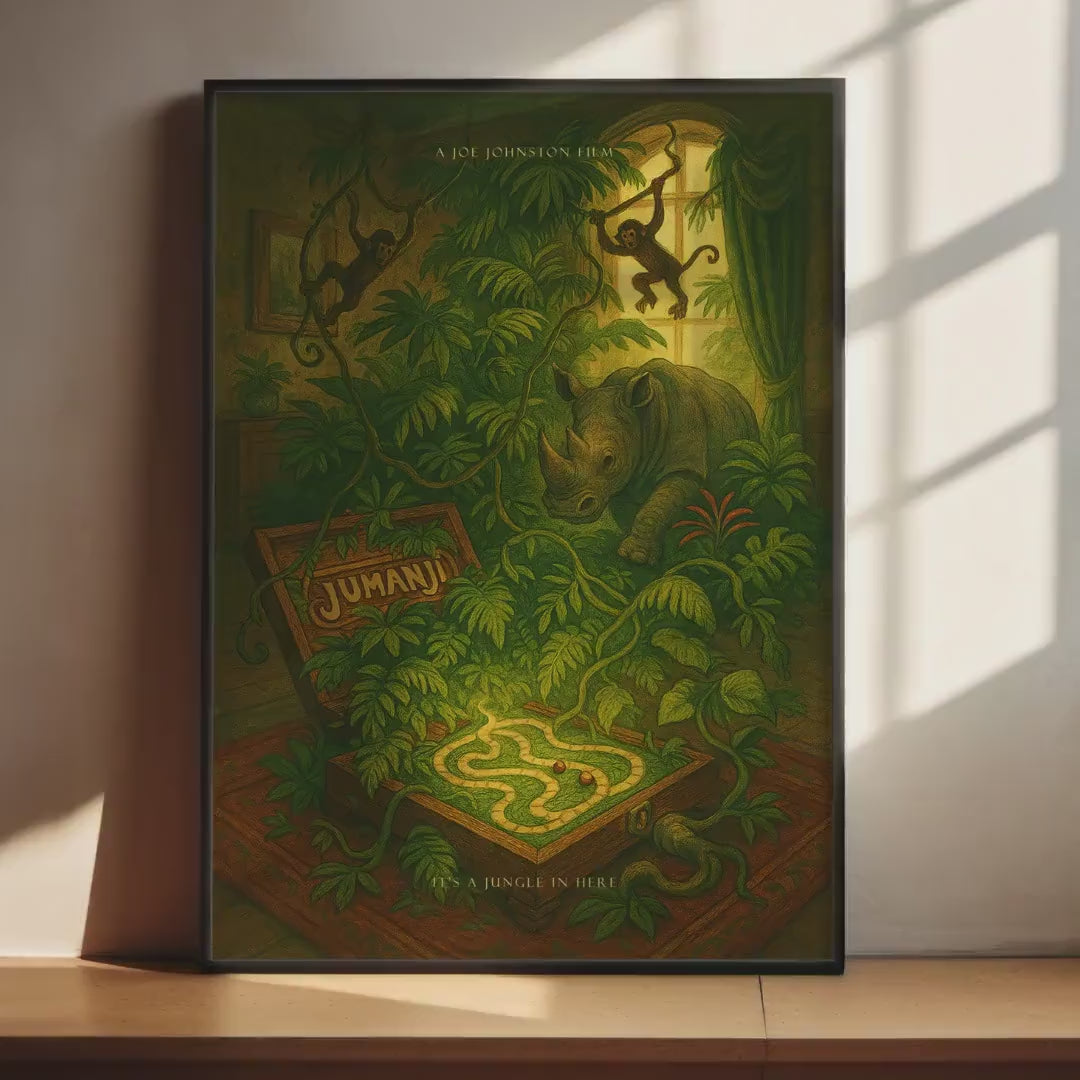 Jumanji 90s Cult Movie Poster - Fantasy Adventure Print, Family Cinema Decor, Robin Williams Fan Gift