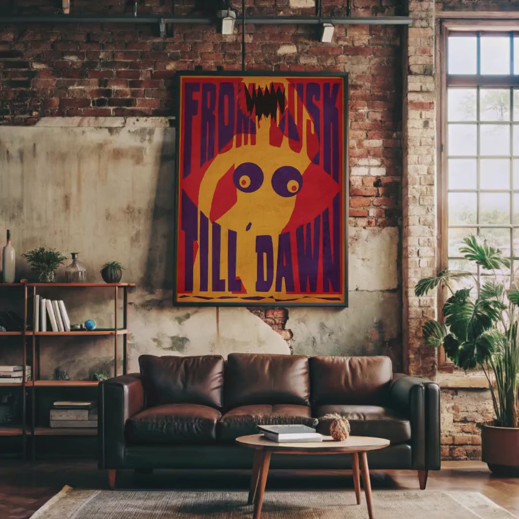 From Dusk Till Dawn Movie Poster - Cult Horror Wall Art, Tarantino Rodriguez Print, Vampire Film Decor, Gift Idea for Movie Fans