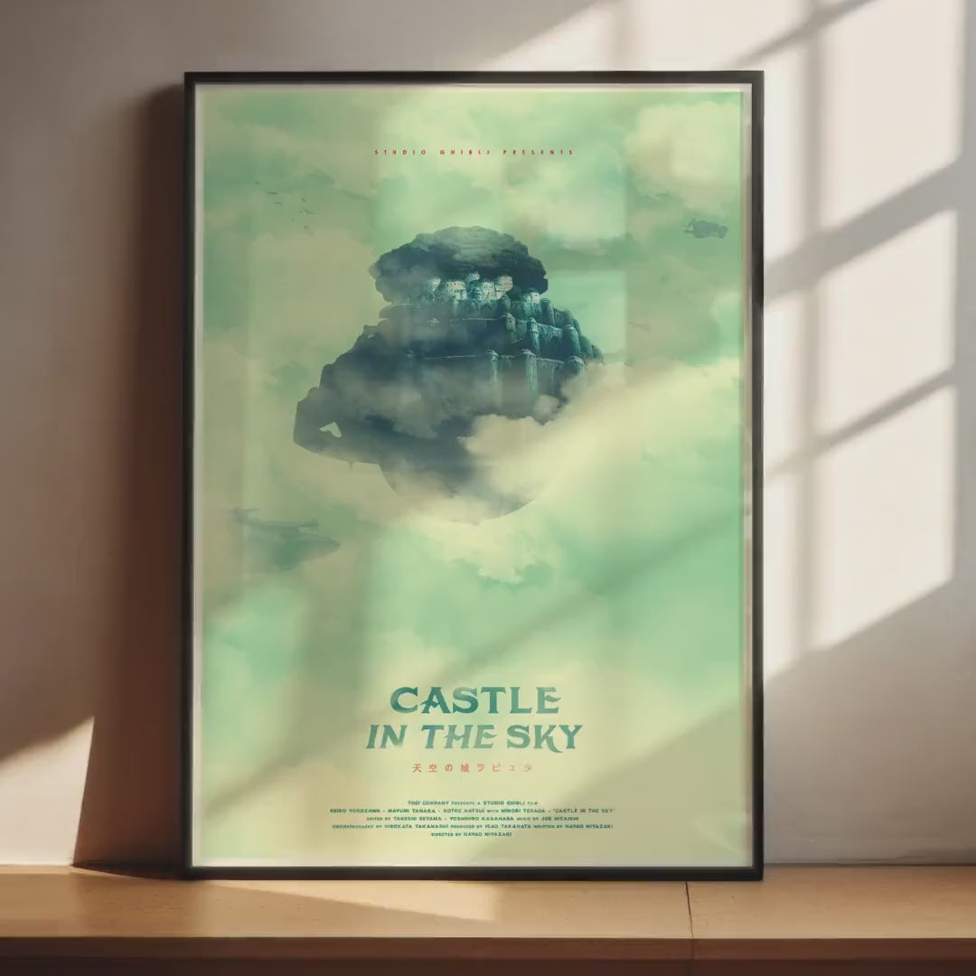 Castle in the Sky Movie Poster - Studio Ghibli Wall Art, Japanese Animation Print, Anime Fantasy Decor, Gift Idea for Ghibli Fans