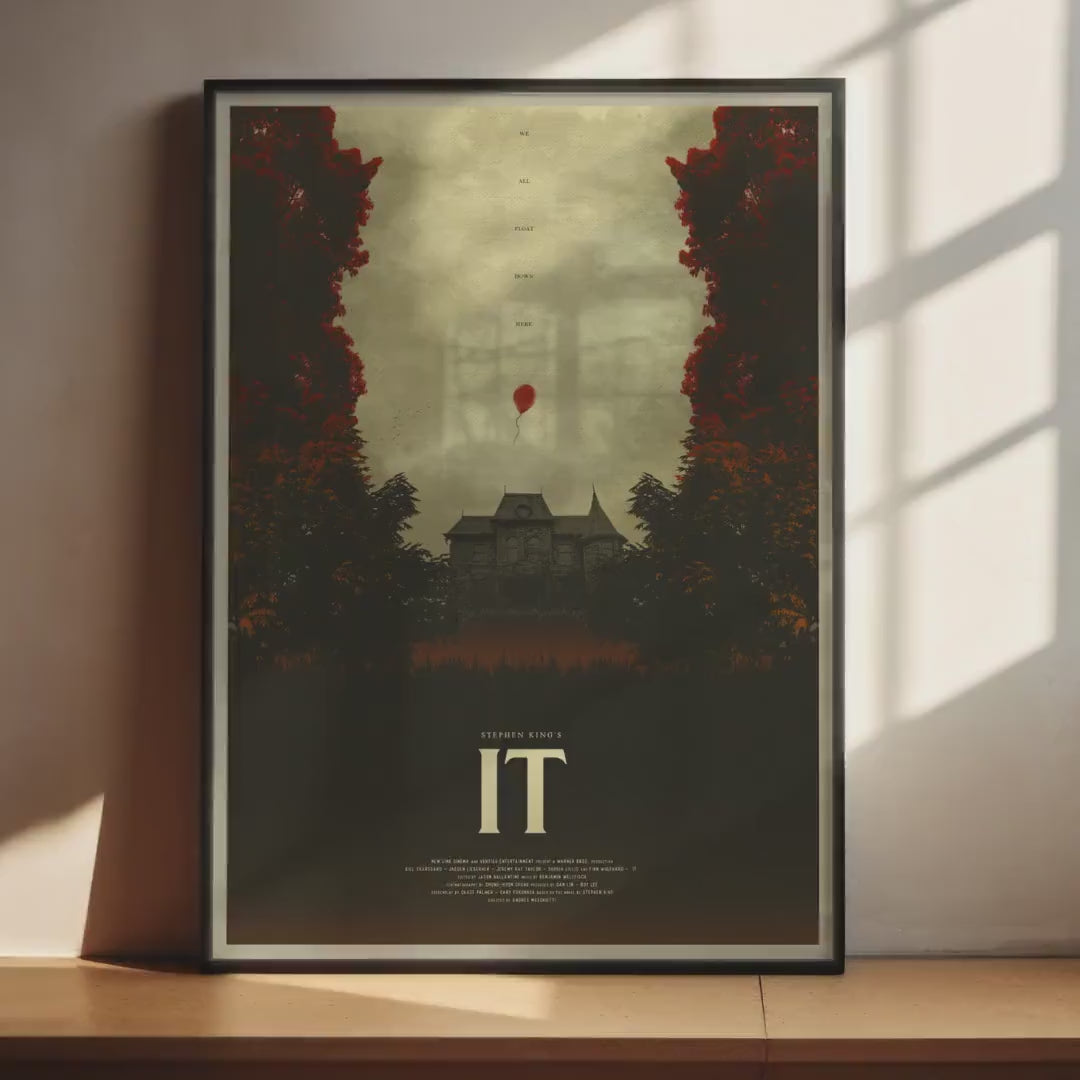 IT Movie Horror Poster - Pennywise the Clown Print, Stephen King Decor, Terror Fan Gift Idea