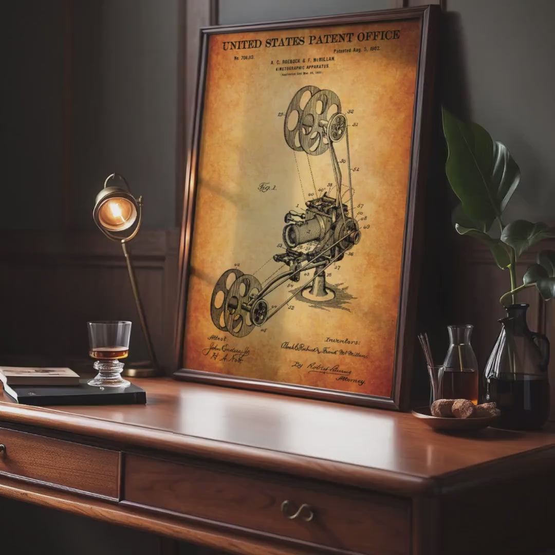 Cinematographic Camera (Ball) Patent Poster - Historic Film Camera Poster, Vintage Patent Print, Cinema Wall Art (US2072091-1)