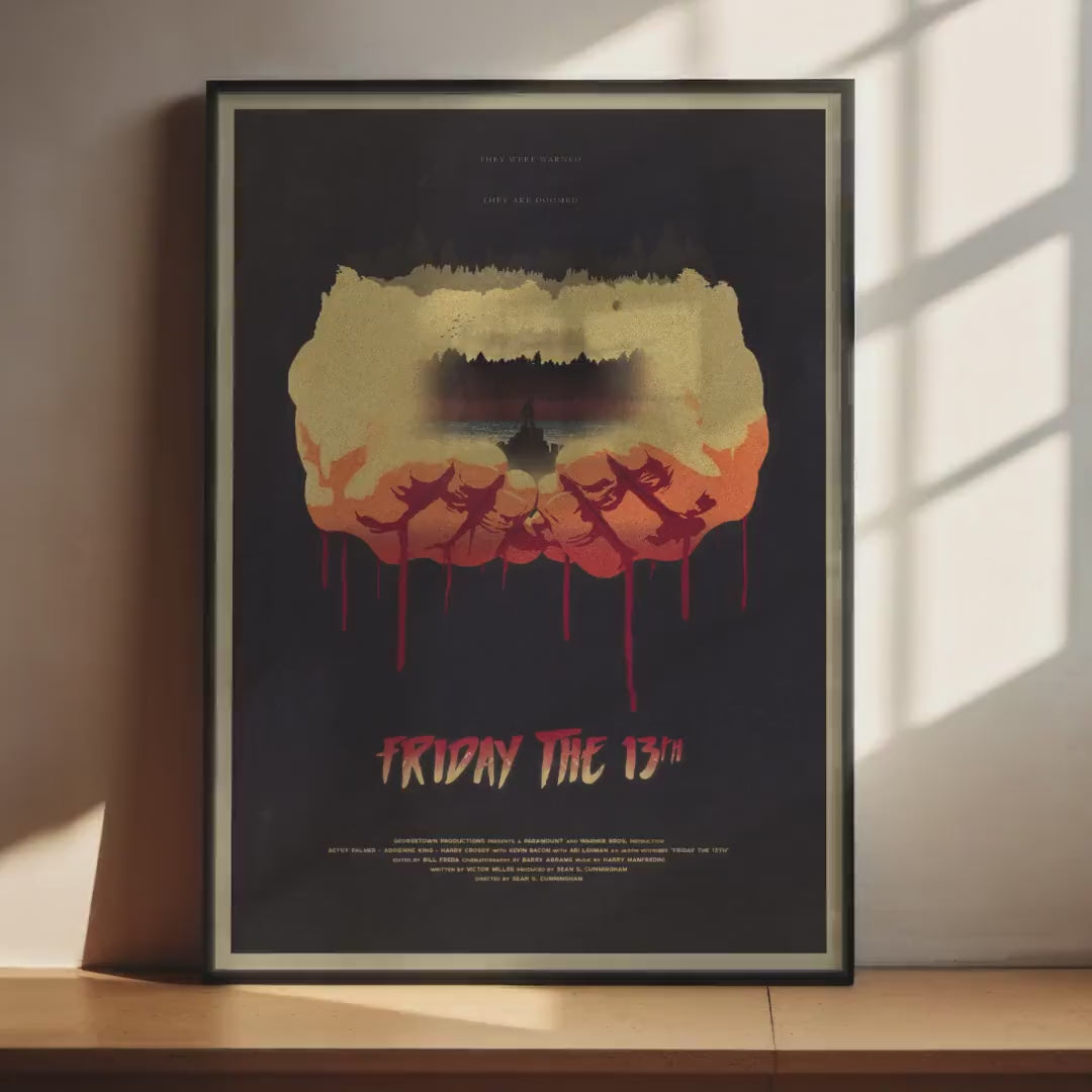 Friday the 13th Horror Movie Poster - Jason Voorhees Slasher Print, 80s Cinema Decor, Cult Fan Gift