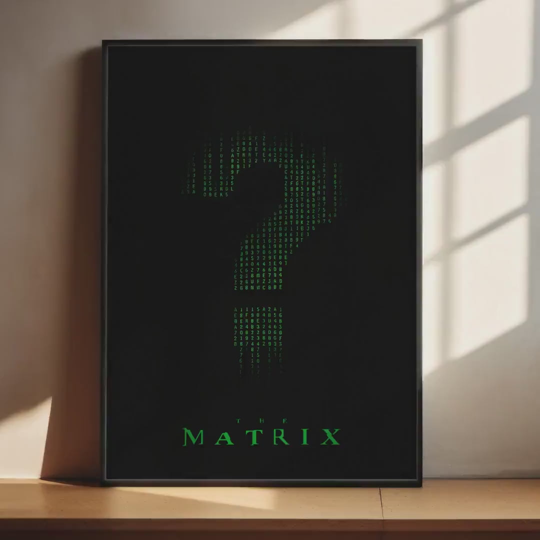 The Matrix Minimalist Poster - Sci-Fi Design Print, Cyberpunk Style Decor, 90s Fan Gift Idea