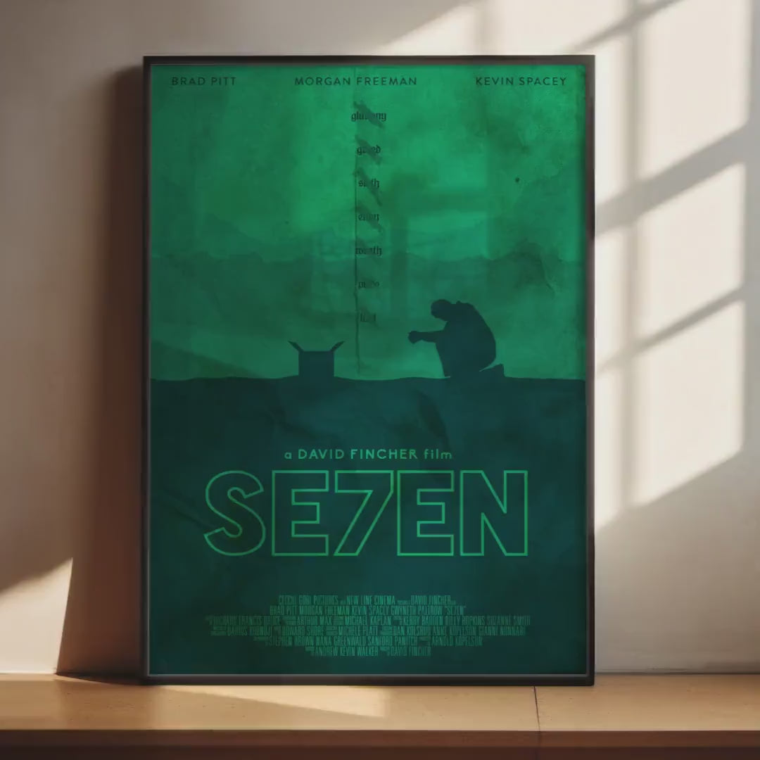 Se7en Movie Thriller Poster - Seven Deadly Sins Print, Cult Cinema Wall Decor, David Fincher Fan Gift