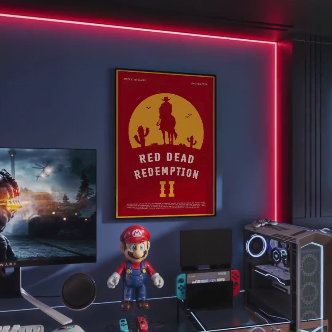 Red Dead Redemption 2 Poster - Western Video Game Print, Rockstar Gamer Decor, Gift for Cowboy Gaming Room