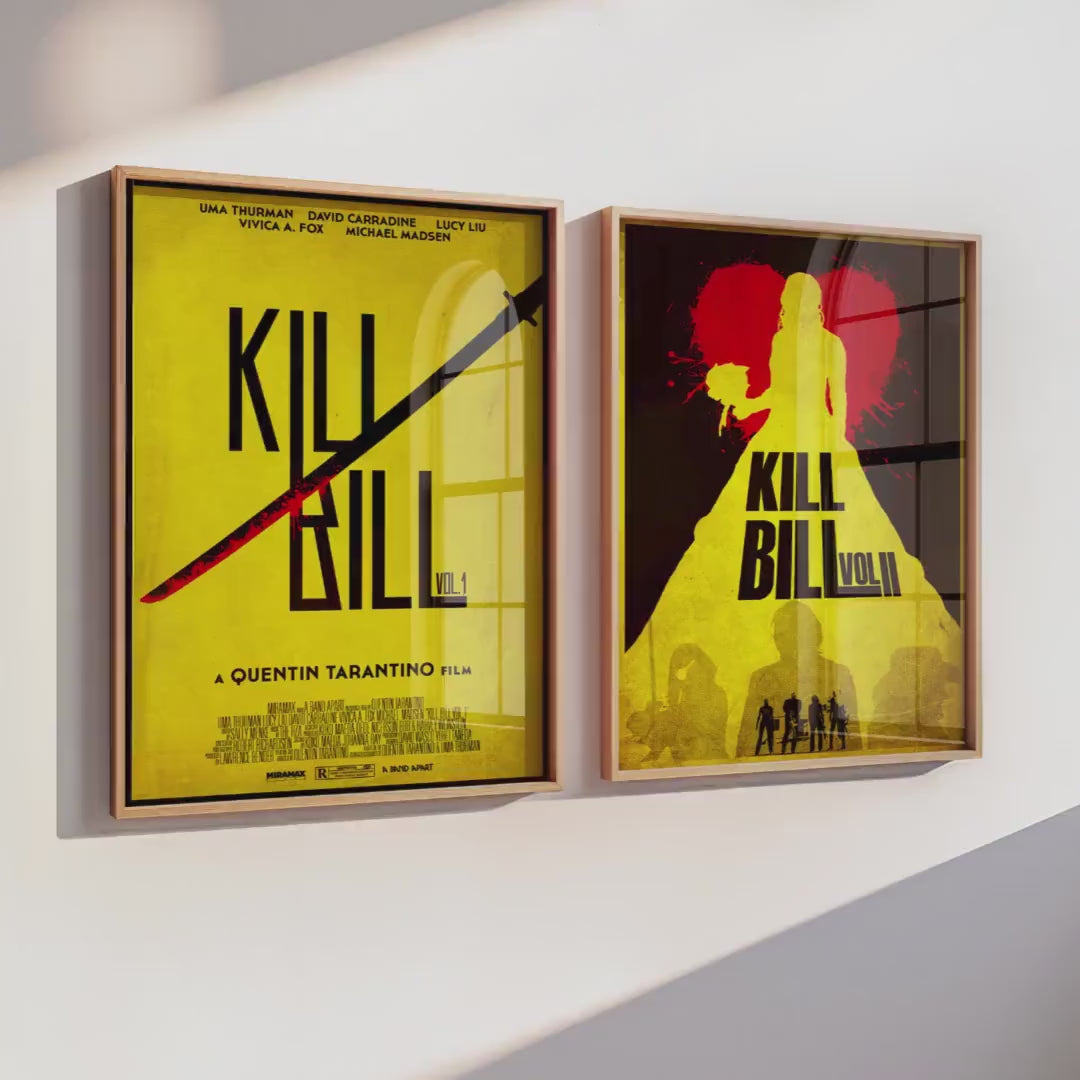 Kill Bill Vol 1 & 2 Movie Poster Set - Complete Tarantino Saga Print, Action Revenge Film Decor, Cult Fan Gift