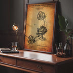 Motion Picture Projector (US3212837-3) Patent Poster – Vintage patent wall art, movie technology print, gift for film buffs