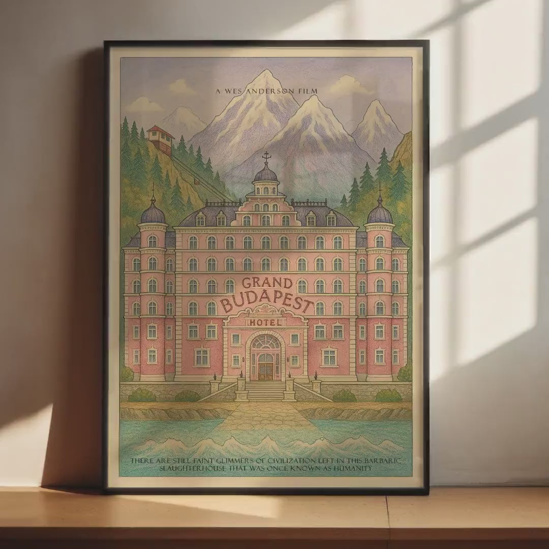 The Grand Budapest Hotel Poster - Wes Anderson Art Print, Comedy Movie Decor, Film Design Fan Gift Idea