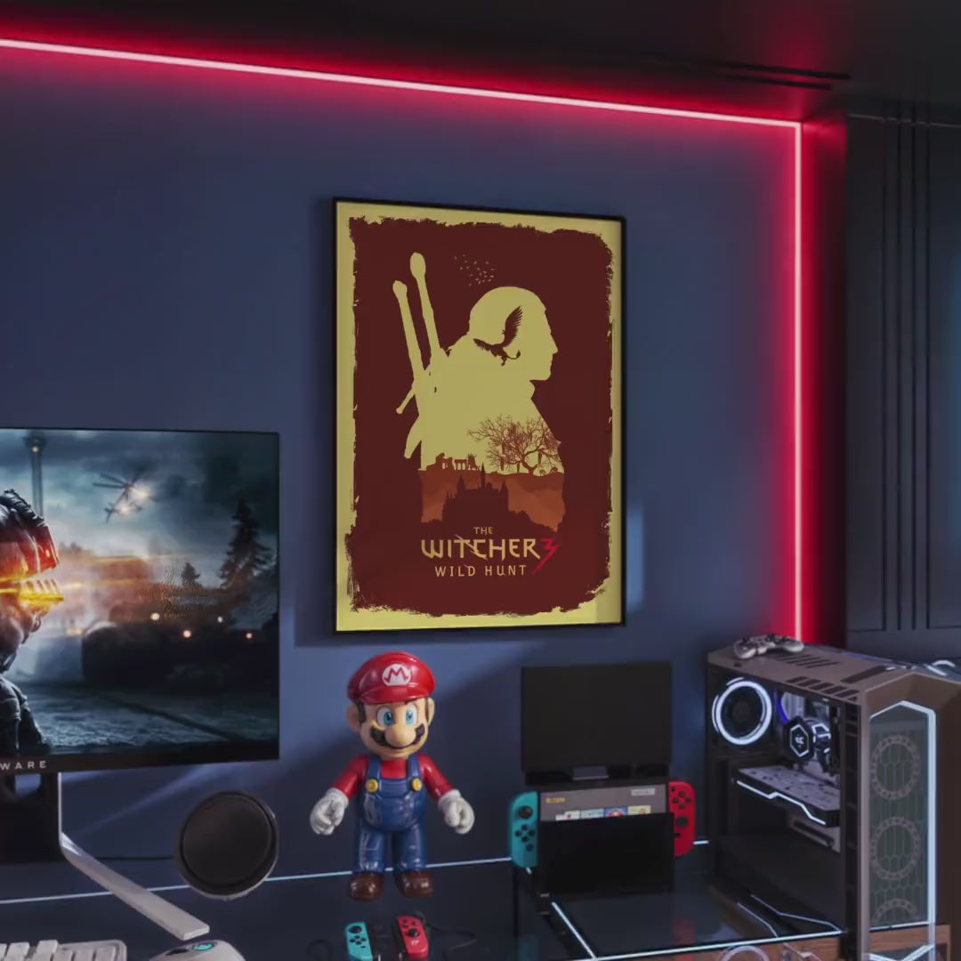 The Witcher 3 Poster - Fantasy Game Wall Art, Geralt of Rivia Print, Perfect Gift for Gamers