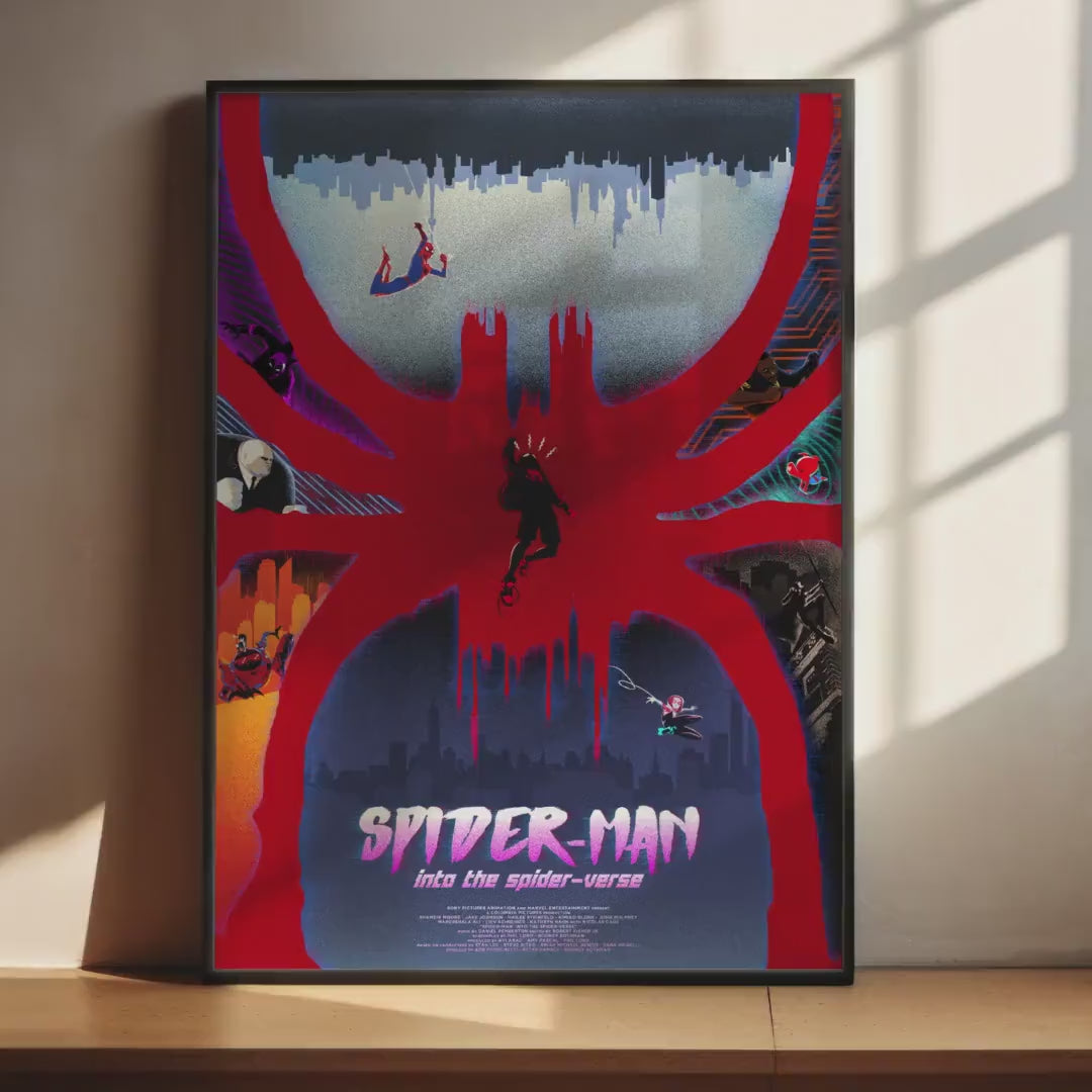 Spider-Man Into The Spider-Verse Poster - Animation Movie Print, Marvel Superhero Decor, Miles Morales Gift