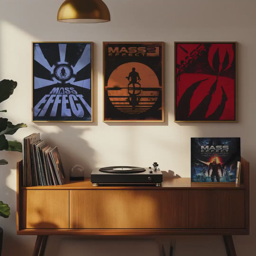 Mass Effect Trilogy Poster Set - Sci Fi Video Game Print, Shepard Saga Wall Decor, RPG Fan Gift Idea