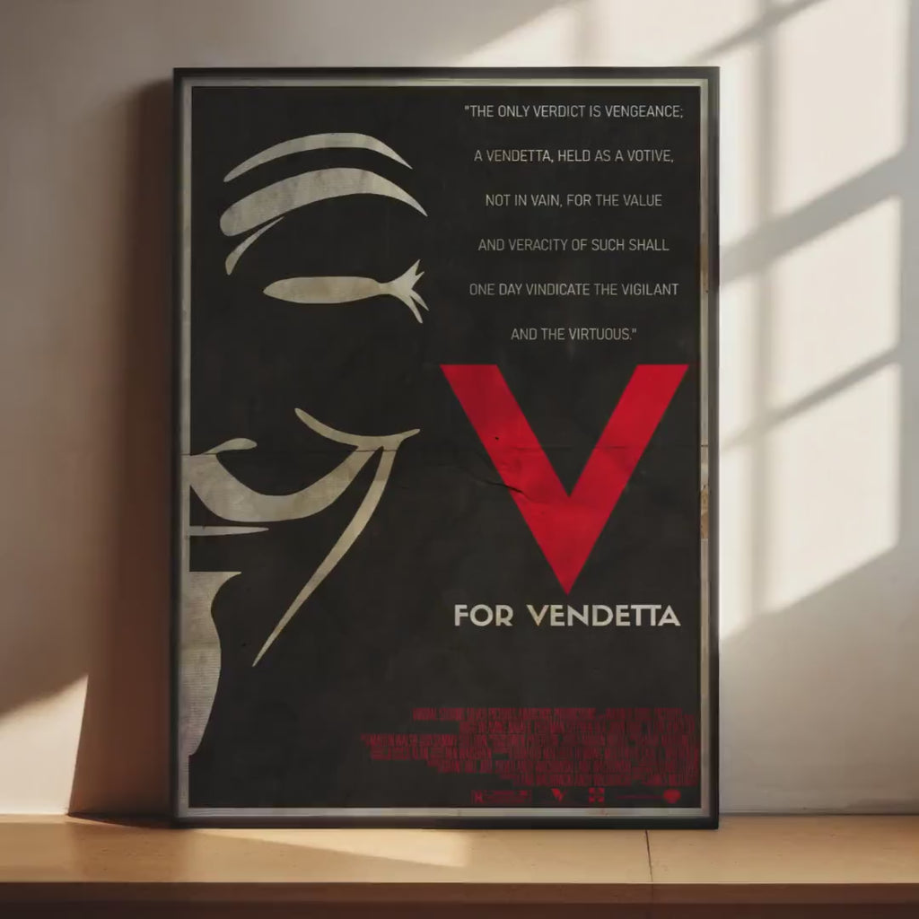 V for Vendetta Cult Movie Poster - Guy Fawkes Mask Print, Dystopian Decor, Fan Gift Idea