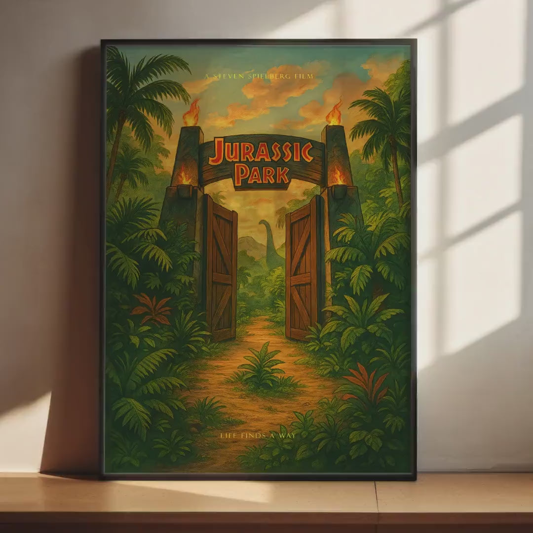 Jurassic Park Cult Movie Poster - Dinosaur Adventure Print, Spielberg Cinema Decor, 90s Fan Gift Idea