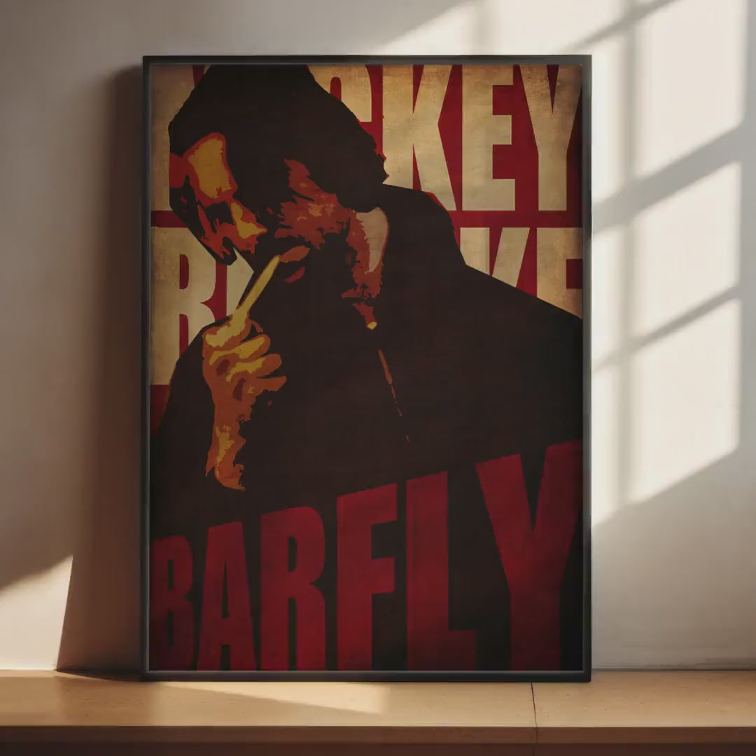 Barfly Cult Movie Poster - Charles Bukowski Print, Indie Cinema Decor, Mickey Rourke Fan Gift Idea