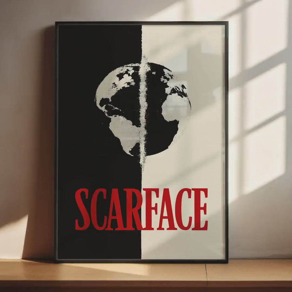 Scarface Minimalist Poster - The World is Yours Design Print, Gangster Movie Decor, 80s Fan Gift