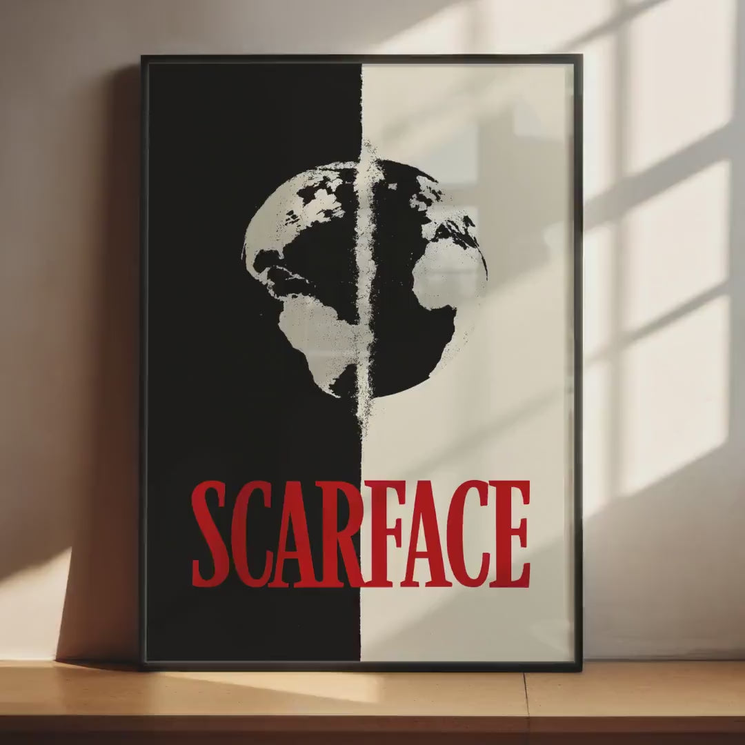 Scarface Minimalist Poster - The World is Yours Design Print, Gangster Movie Decor, 80s Fan Gift