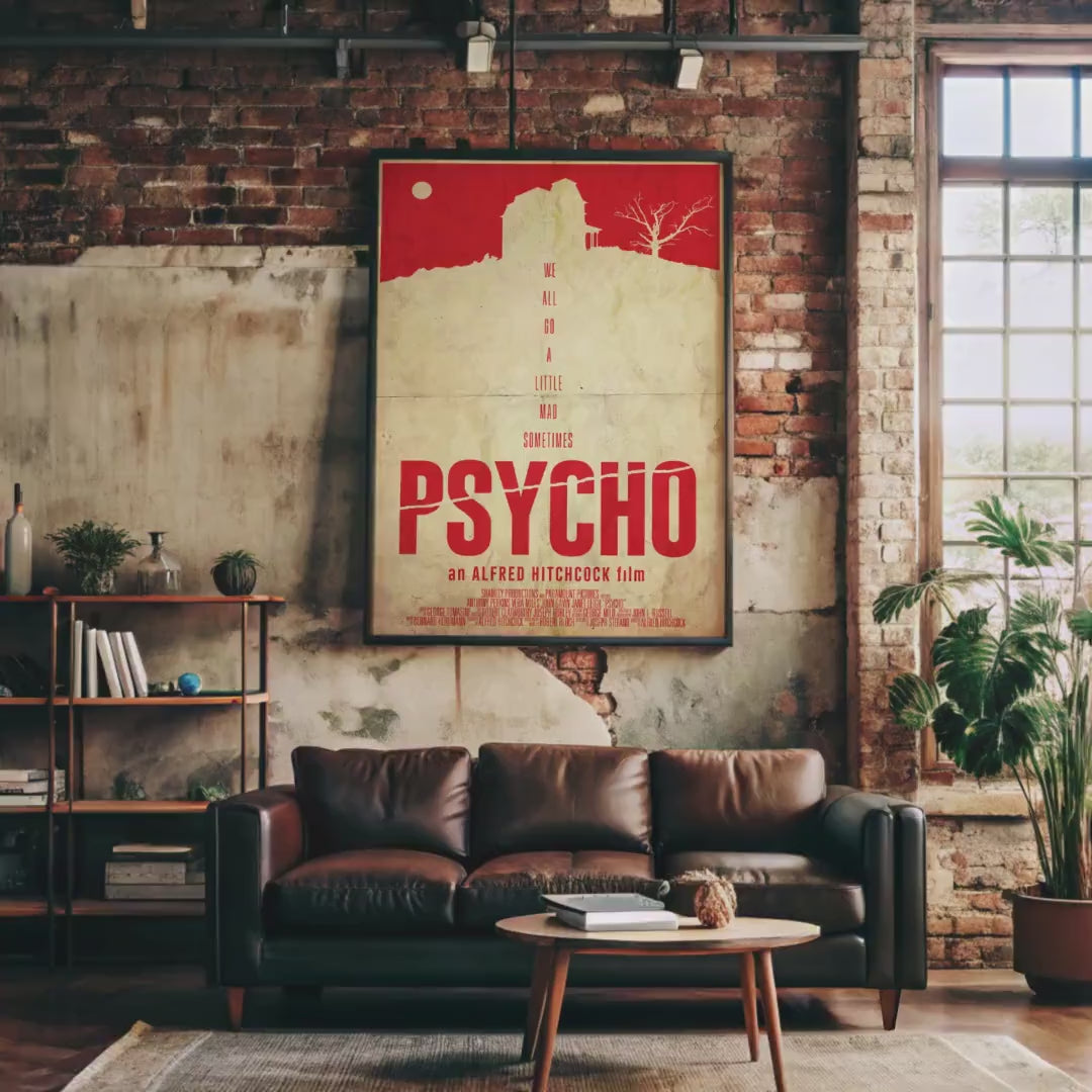 Psycho Movie Poster - Wall Art Print, Horror Cinema, Cult Classic, Gift for Hitchcock Fans